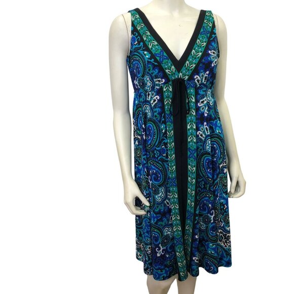 RONNI‎ NICOLE V NECK PAISLEY PRINT DRESS SIZE 8 - Picture 1 of 8